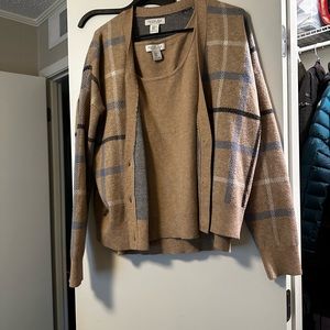 Cardigan with sleeveless undershirt